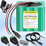 Mspalocell 24V 7.0Ah Rechargeable Lithium Battery with Charger, Charging Cable, Cable Connector for 24V DIY Project