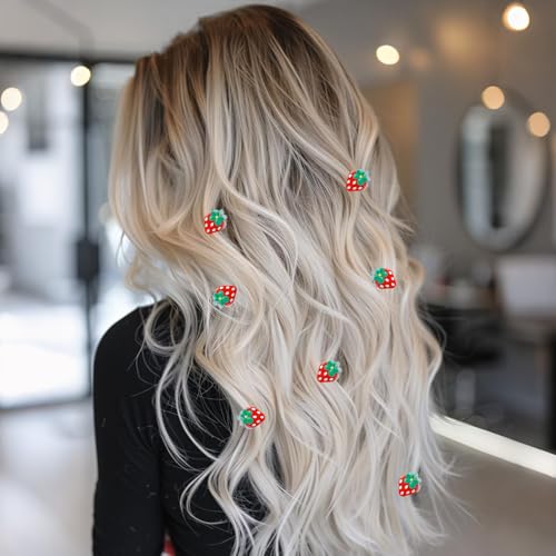 20 pinzas mini de fresa para el cabello miniatura 7