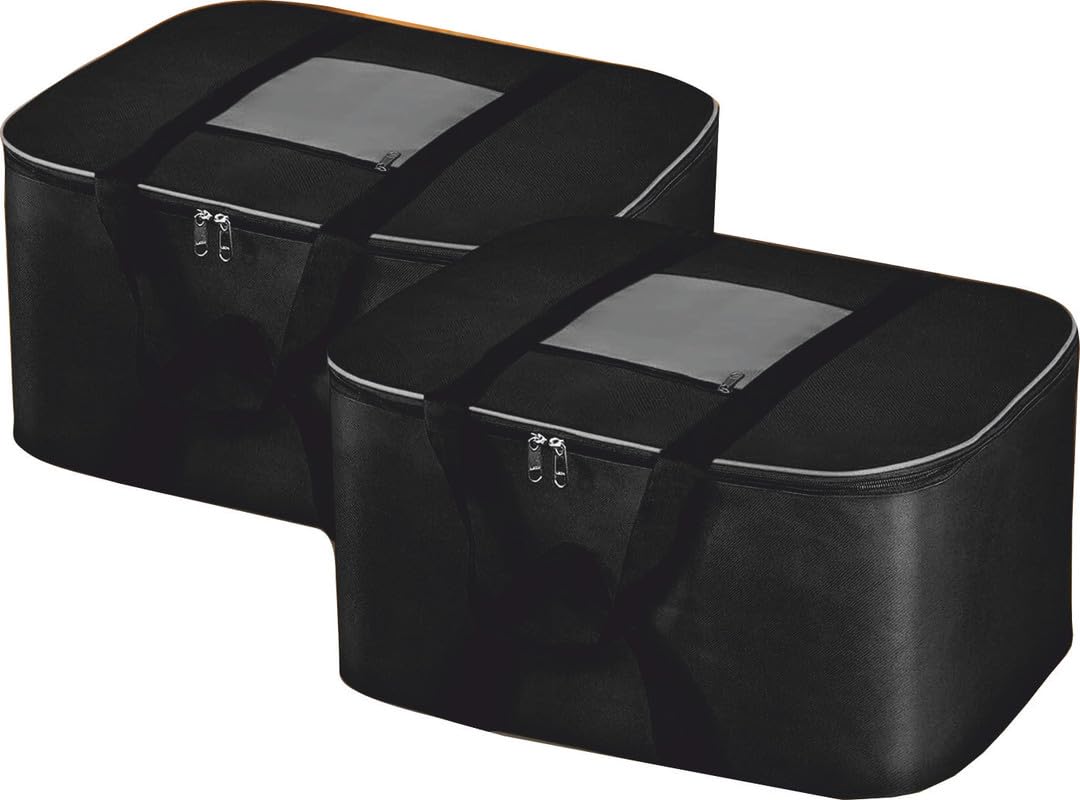 ACORMEK Underbed Storage Bag Moisture Proof Cloth Organiser Nylon Big Underbed Storage Bag with Zippered Closure and Handle(Black Grey, 54x46x28cm)_Pack of 2 (B0CYCKSB56) Amazon Price History, Amazon Price Tracker