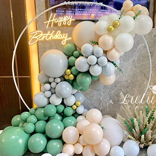 Image of 100pcs Sage Green Balloons 18 inch +12 inch +10 inch +5 inch Party Eucalyptus Olive Green Birthday Balloon Baby Shower Wedding Balloons