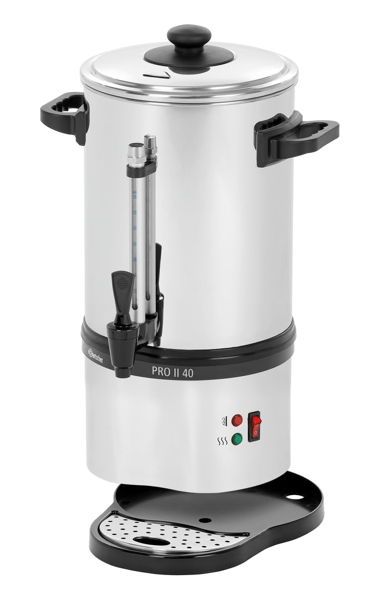 Bartscher Kaffeemaschine PRO II 40 – 6 l Edelstahl, 2 Heizsysteme, für 40–48 Tassen, mit Warmhaltefunktion, für Gastronomie