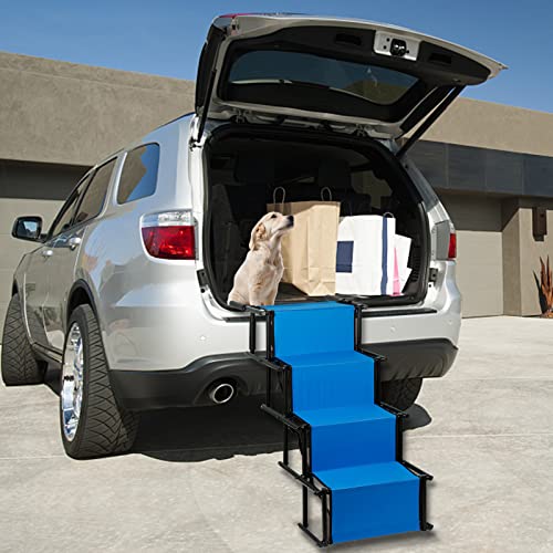 Rampa portátil para perros, adecuada para perros grandes y pequeños. La escalera plegable para coche es práctica y rápida, puede soportar un peso de 80 kg (negro)