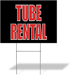 Fastasticdeals Weatherproof Yard Sign Tube Rental Outdoor Advertising Printing Black Lawn Garden for Rent 18x12 Inches 1 Side Print
