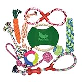 POLI PETS Juguete de Cuerda para Perros, 10pc, Cuerdas para morder y y Jugar, con Sonidos para Cachorros, duraderos y...