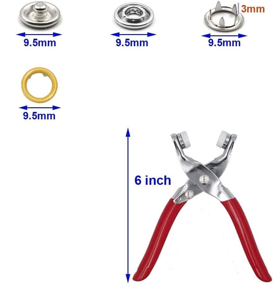 VENEXA Premium Snap Buttons, 100 Sets Silver Button Thickened Snap Fasteners Kit Metal Copper Five Claw Buckle Set with Hand Pressure Pliers Tool,Sewing Buttons Set for Clothing Sewing and Crafting 2