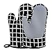 Guantes de Silicona para Horno, Empalmes Cuadrados, Guantes de Silicona para Horno, Guantes Antideslizantes para Horno de Cocina para Asar, Cocinar, Hornear, Horno Microondas (Negro, 1 Par)