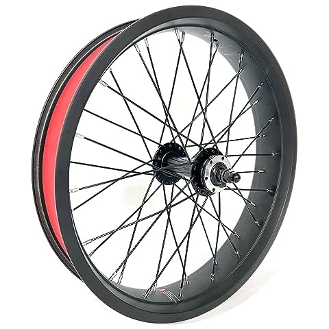SZWEDI 20x4.0 Front Fat Bike Wheel Bolt On Snow Bicycle 20 Inch Double Wall Double Bearing Hub 36x13G Spokes 135mm Dropout Disc Brake Electric Fatbike Front Rim Set Cover