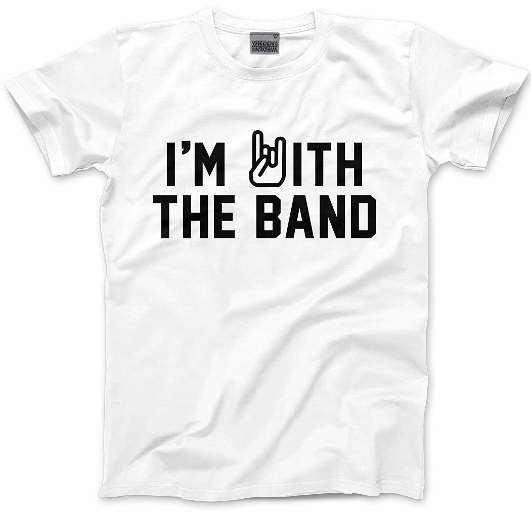 Hotscamp Men's White I'm With The Band - And Youth Unisex T-Shirt - Music Rock Band Rocker S