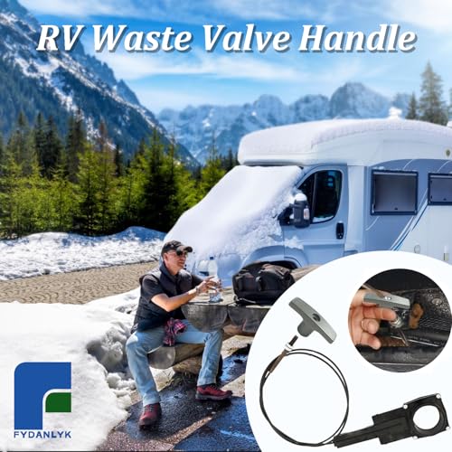 Image of RV Waste Valve Handle, 2 Pack RV Sewer Valve Handle Replacement for Valve Extension Rod, RV Waste Valve Handles Kits with 4 Nuts, 2 Screws, 2 Gaskets