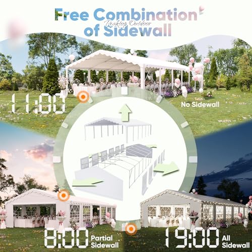 Peaktop Outdoor 20'X40' Party Tent Heavy Duty Wedding Tent Outdoor Gazebo Event Shelter Canopy With Carry Bags thumb #5