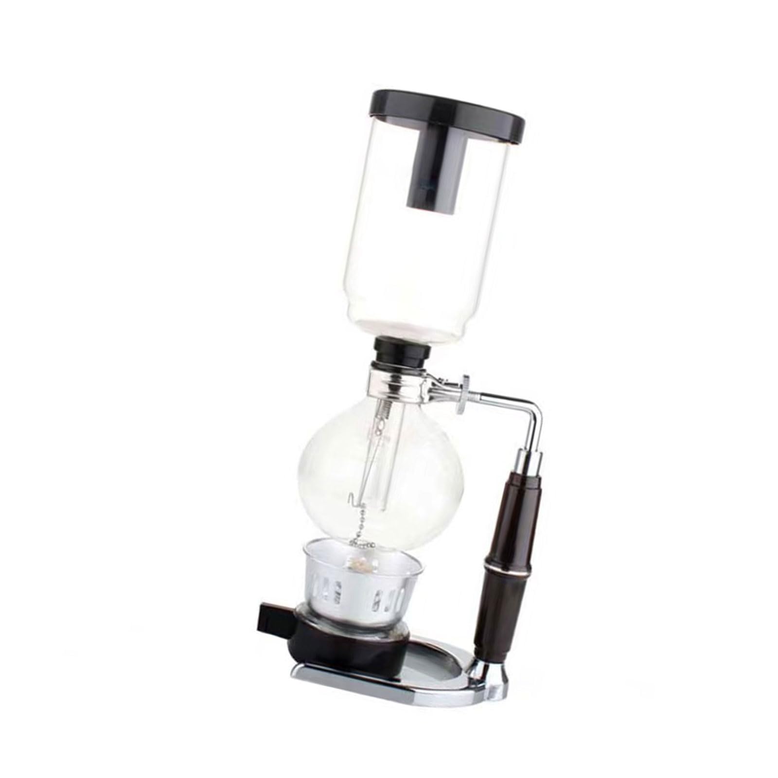 LUCKGONI Glass Siphon Coffee Maker With Wooden Handle And Vacuum Brewing Technology For Sturdy Construction Servin