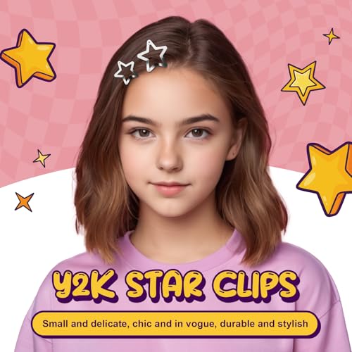 50 Pinzas para el Cabello Estrella de Metal Plateadas miniatura 3