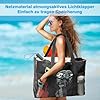 MQWDGJ Sac de plage en maille XXL - Famille - Sac de plage en maille - Avec fermeture éclair - Grand sac de bain pour la plage, les voyages, les pique-niques - Noir, Noir , 43*20*39 CM #4
