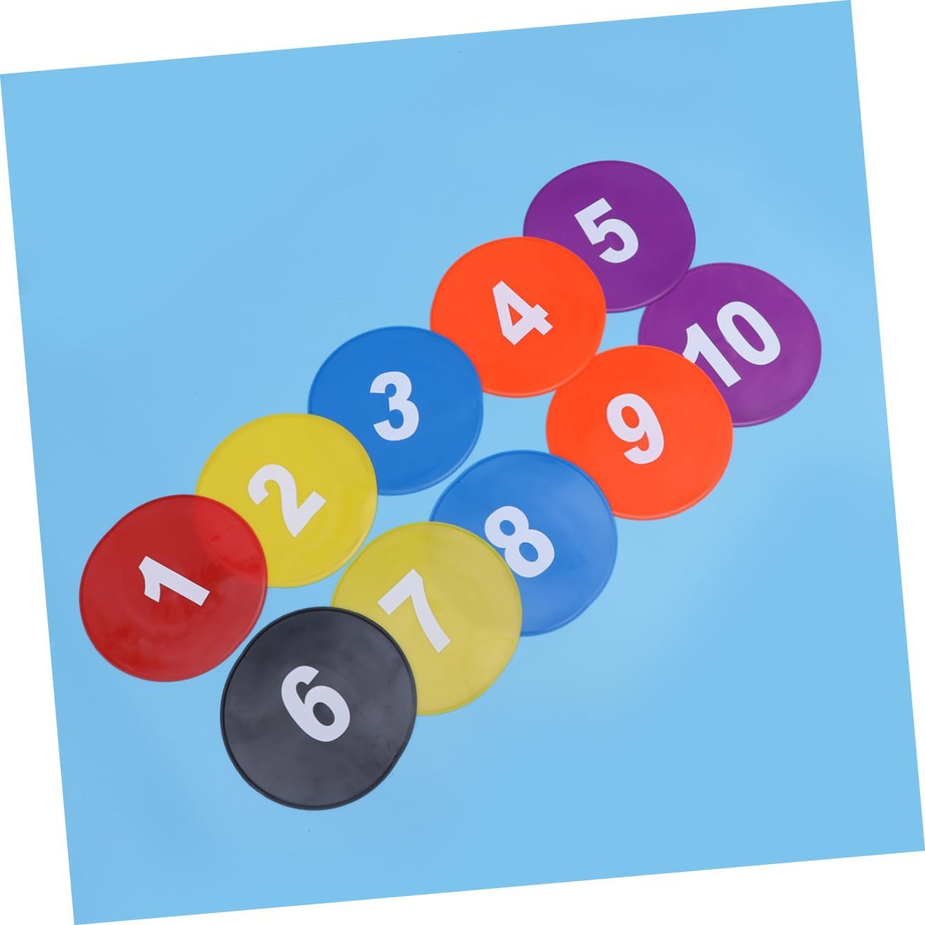 GLEAVI Portable Light Weight Volleyball Court Markers 11pcs Set Flat Spot Markers for Training Random Color