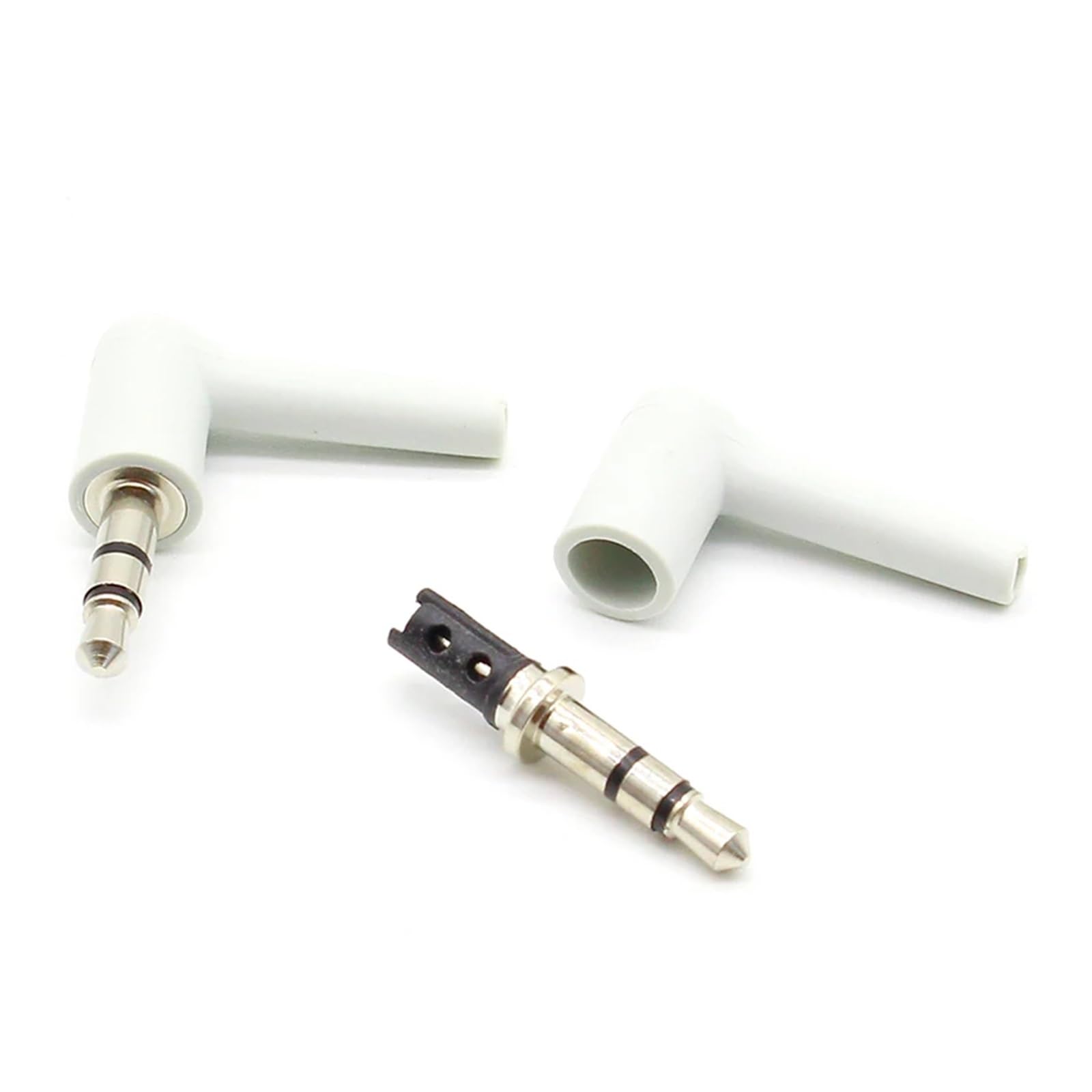 5pcs 10pcs 3.5mm Stereo Headset Plug Jack 4 poli .5 Nickel Plated 90 gradi Nero Bianco Audio Spine Jack Adattatore Connettore (10pcs Bianco 4 Poli)