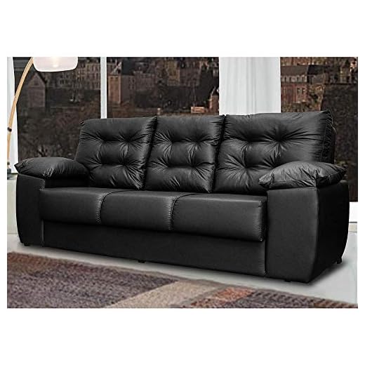 Sofá Luxemburgo 3 Lugares 2,02m Tecido Courino Preto