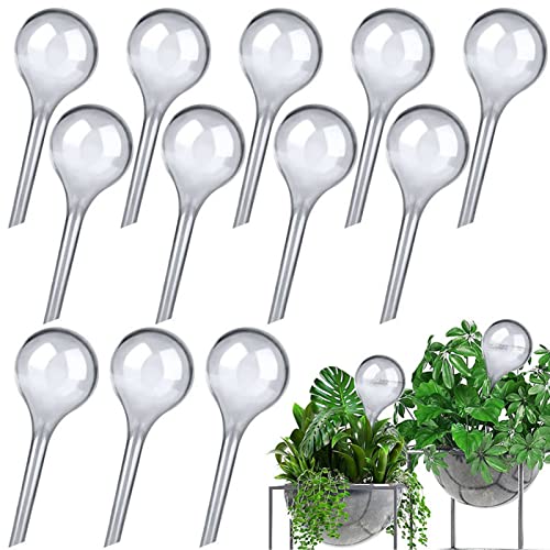 Mafagwre Lot de 12 Globes système d'arrosage en Verre avec Pointes, arrosage Automatique Interieur, Transparent PVC arrosage Goutte à Goutte (Petit,Transparent) Cover