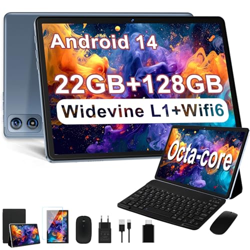 2025 Newest Tablet 10 Pulgadas Android 14, 22GB RAM + 128GB ROM/TF 1TB, UFS 2.1 Flash, 8-Core...