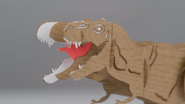 Carte Déployante En 3D "Dinosaure - T-Rex" Carte D'Anniversaire Ornée D