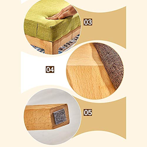 Taburete de comedor robusto en madera maciza ideal como banco de cama estable 6