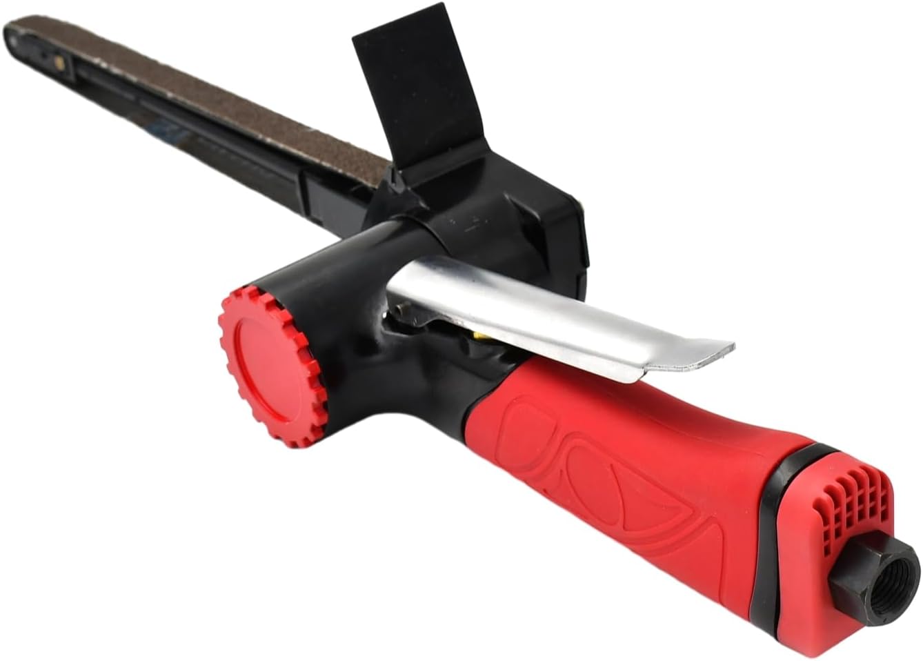 1/2" x 24" Air Belt Sander for Tight Spaces,18000 RPM Pneumatic Spot Weld Removal Tool for Rust Removal, Welding Prep, Corner Sanding, Furniture Finishing & Auto Body Repair