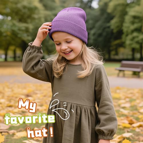 Image of ZOORON Kids Beanie Boys Girls Beanies Children Winter Hats Children Knit Warm Caps Kids Soft Beanie Cap