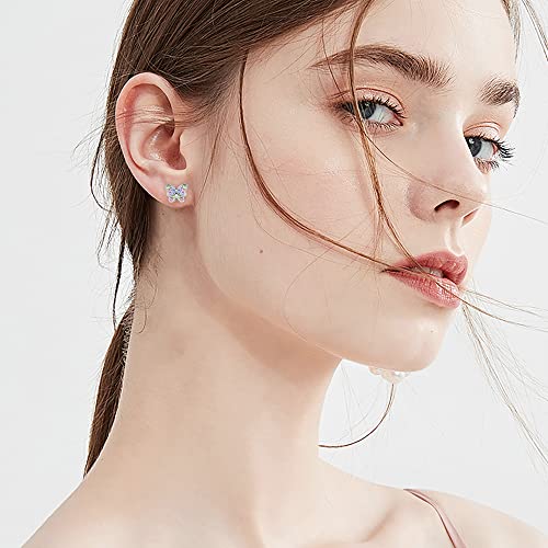 Fasacco 10Pairs Screwback Earrings For Women Stainless Steel Cz Heart Flower Butterfly Screw Back Stud Earring Cute Colorful Heart Hoop Earrings For Girls #TOP3