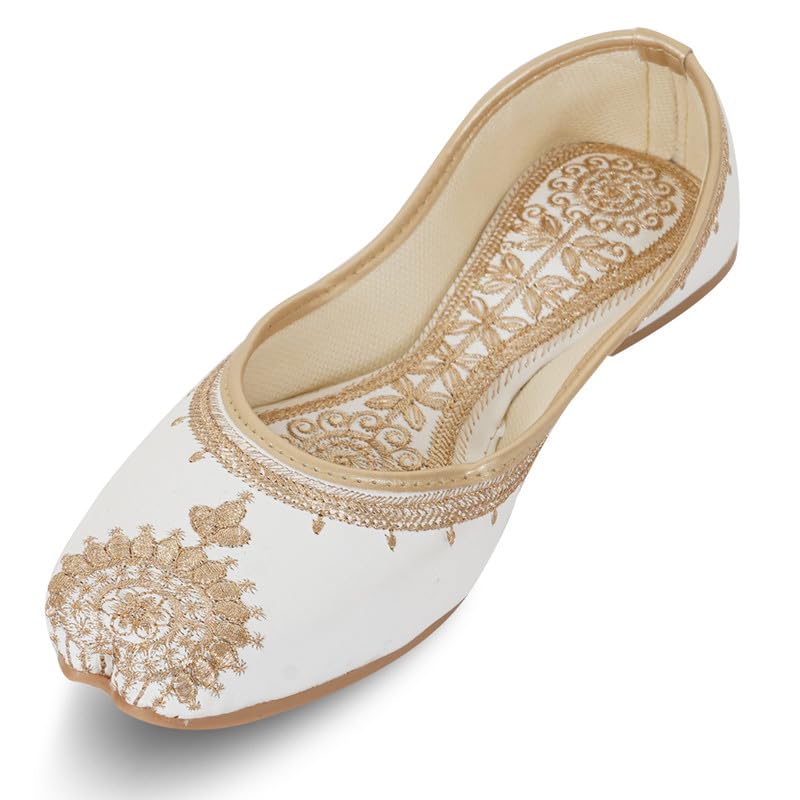 Image of DFR Women Juti | Embroidered Rajasthani Mojari Girls Shoe