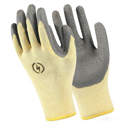 CXWFLM 1 Paire de gants isolants 400V – Gants électricien ignifugés en caoutchouc, gants de travail antidérapants et résistants à l’usure, gants de...