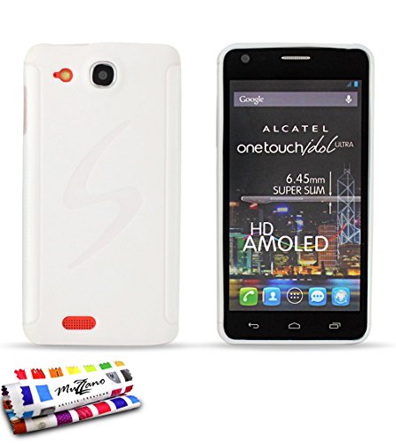 Coque Souple Ultra-Slim ALCATEL ONE TOUCH IDOL ULTRA [Le S Grip] [Blanc] de MUZZANO + STYLET et CHIFFON MUZZANO® OFFERTS - La Protection Antichoc ULTIME, ELEGANTE ET DURABLE pour votre ALCATEL ONE TOUCH IDOL ULTRA