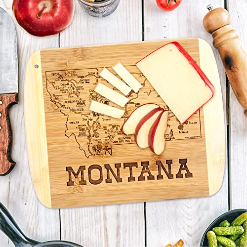 Image of Totally Bamboo A Slice of Life Montana Engraved Map Cutting Board