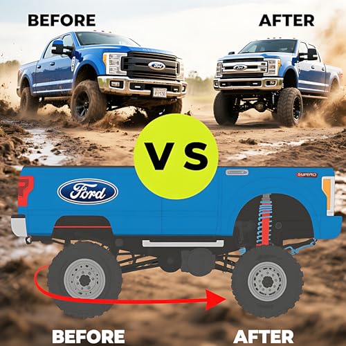 Image of 2 - Inch Billet Aluminum Suspension Leveling Kit Fit for Ford F250 F350 Super Duty 4WD (2005-2025) - Heavy Duty, Easy Install, Ideal for Off - Road & Towing