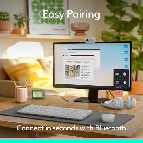 Logitech MK250 Bluetooth Wireless Mouse and Keyboard Combo: Fast & Easy Connectivity, Compact Wireless Keyboard, Ambidextrous Mouse, Durable Build - Windows/MacOS - White - Image 3