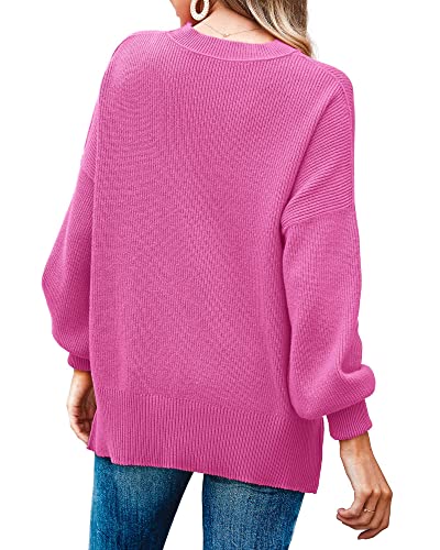Image of Imily Bela Womens Oversized Tunic Sweaters Fall Slouchy Long Sleeve Ribbed Knit Side Slit Pullover Jumper