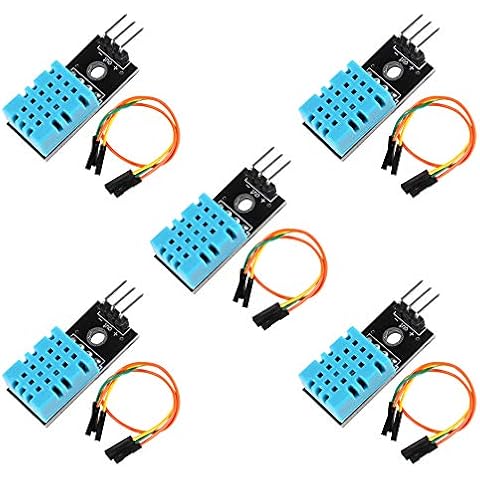 AITRIP 5pcs DHT11 Temperature Humidity Sensor Module Digital Temperature Humidity Sensor 3.3V-5V with Wires for Arduino Raspberry Pi 2 3 Cover