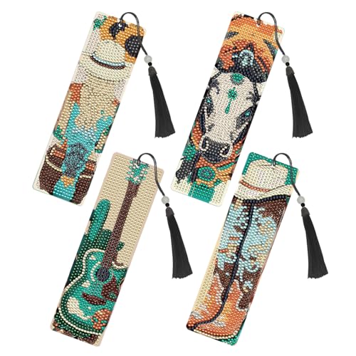 Loisirs créatifs de diamond art pour débutants avec marque-page western