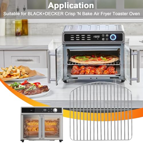 Image of Countertop Toaster Oven Wire Rack for BLACK+DECKER Crisp 'N Bake Air Fryer Toaster Oven, 12.4x12.2 IN Stainless Steel Food Grade Toaster Oven Accessories Replacement Parts, Dishwasher Safe