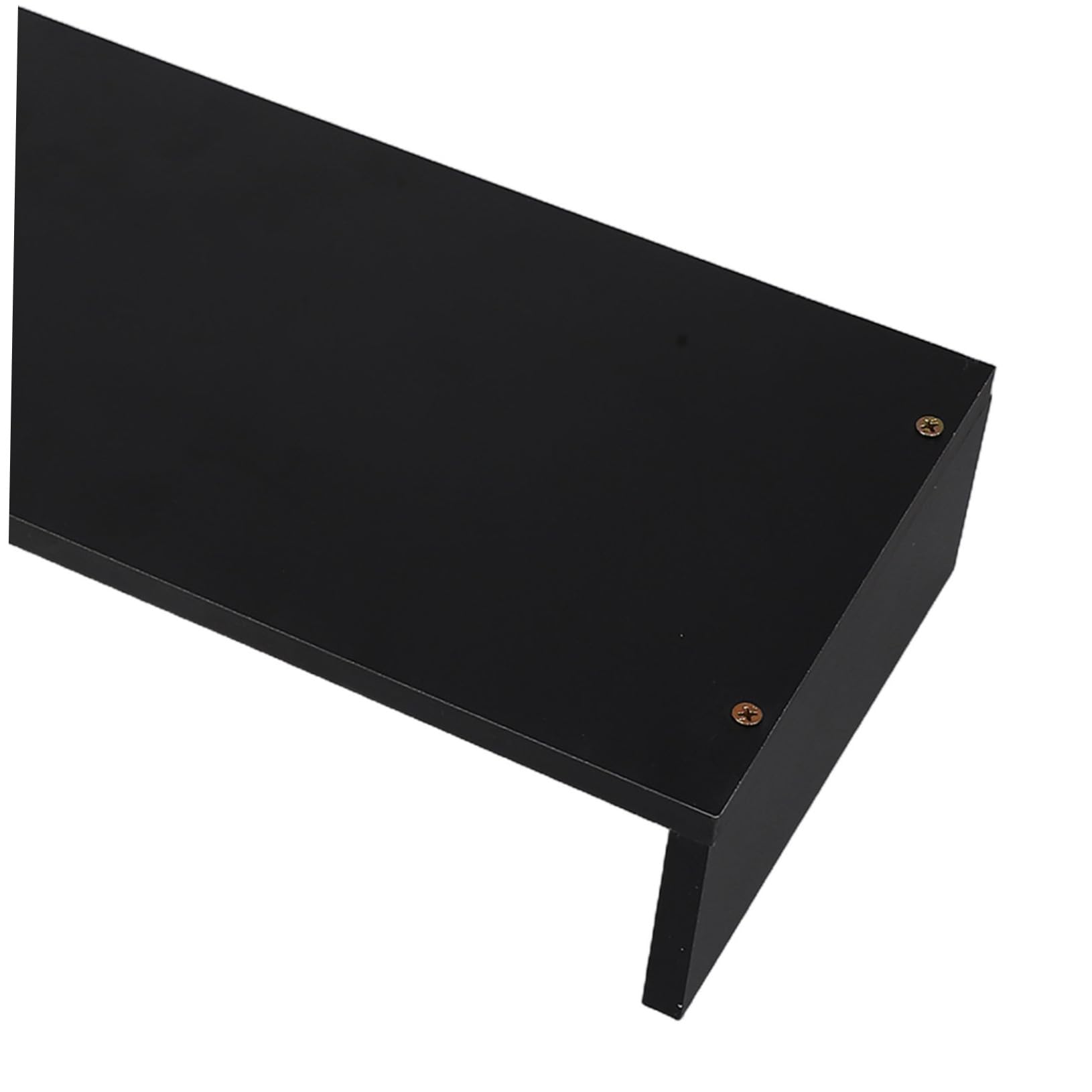 Supporto per Monitor da Scrivania in Legno Nero per Notebook | Rialzo Ergonomico Multifunzione, Stile Minimal e Linee Pulite, per Ufficio e Piano di Lavoro