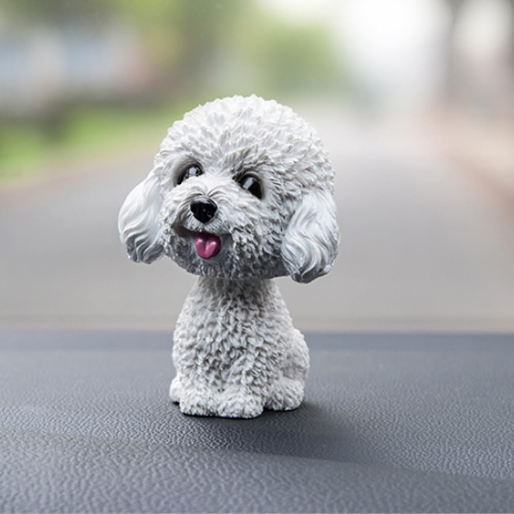 keloppasit Nodding Dog For Car, 9.5 * 6cm, Car Bobble Dog Ornaments, Resin Dashboard Collection Figurines, For Cars Interior Home Desk Decoration