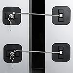 Fridge Lock,2 Pack Refrigerator Locks with Keys,Freezer Lock and Child Safety Cabinet Lock,Black Fridge Lock