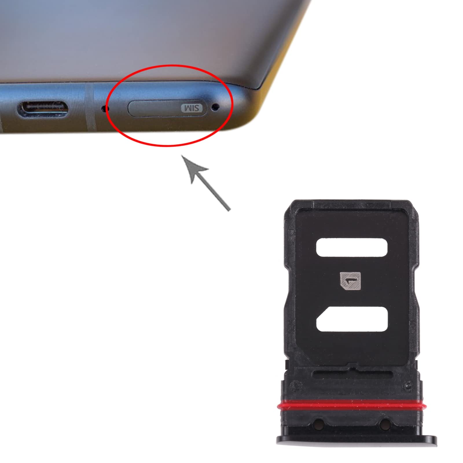 Vassoio Porta SIM Per Asus Zenfone 8 ZS590KS – Dual SIM (SIM1 + SIM2), Colore Nero