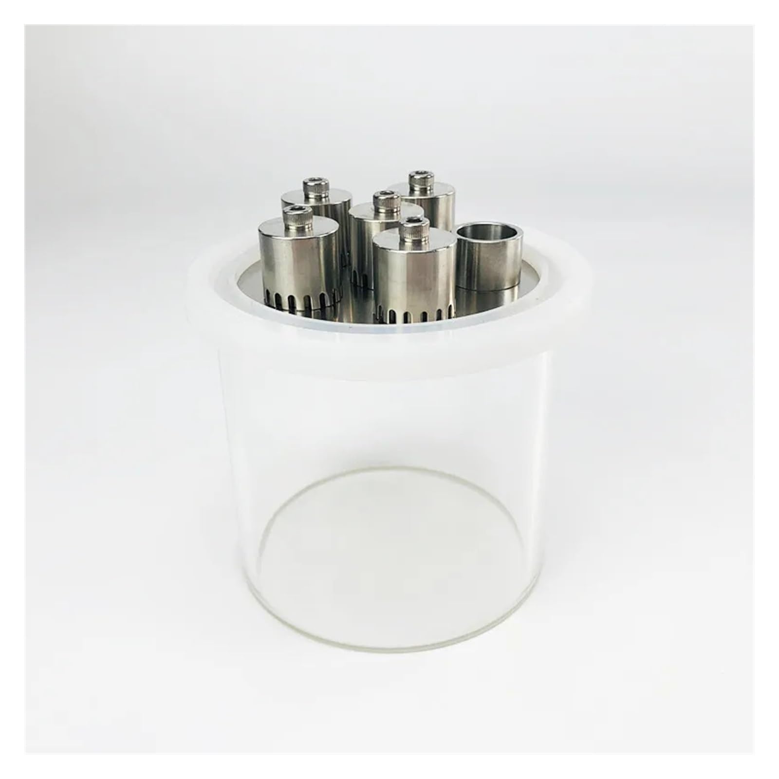 Juego de placa de burbuja de acero inoxidable 304 de 4" con columna de vidrio de borosilicato y junta de doble ranura for tarjeta.