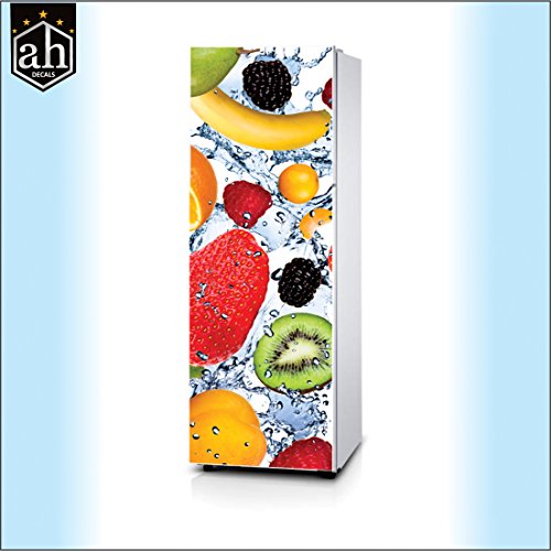 Image of Artistic Decor Vinyl Vegetable Fruits Designer Fridge Stickers, Multicolor, Pack of 1 (160cmx60cm)