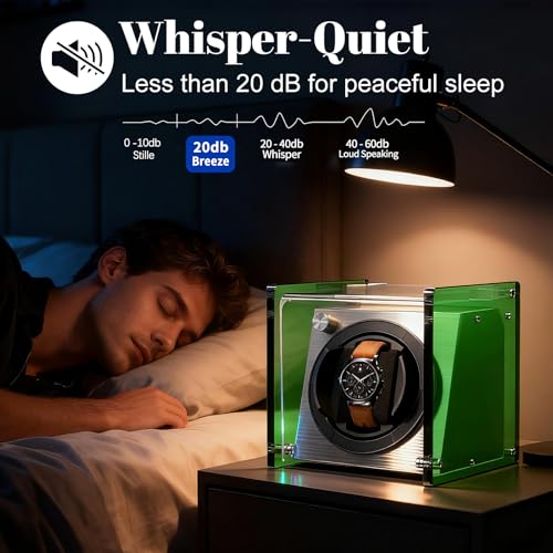 Image of Watch Winder Smith Acrylic Single Automatic Watch Winder - 12 O'Clock Upright Display, Ultra Quiet Performance for Large & Small Watches