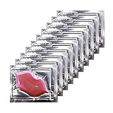 Ruzzut 30 PCS Pink Crystal Collagen Hydrogel Lip Mask Set, Moisturizing and Hydrating Lip Plumper...