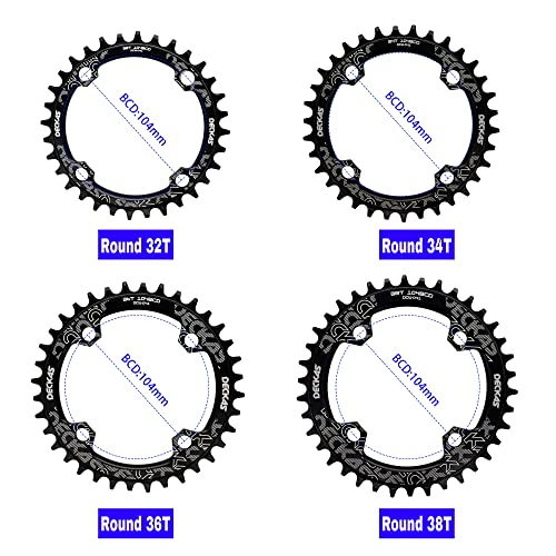 Image of Round Oval Chainring 104BCD 32T 34T 36T 38T 40T 42T 44T 46T 48T 50T 52T Narrow Wide Chainring for 7 8 9 10 11 12 Speed Chains