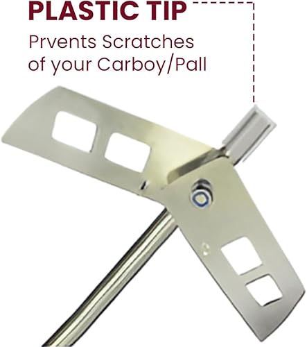 Miniatura 2 de Fermtech Varita agitadora de acero inoxidable de 18 pulgadas con paleta para elaboración de vino, elaboración casera, preparación artesanal y