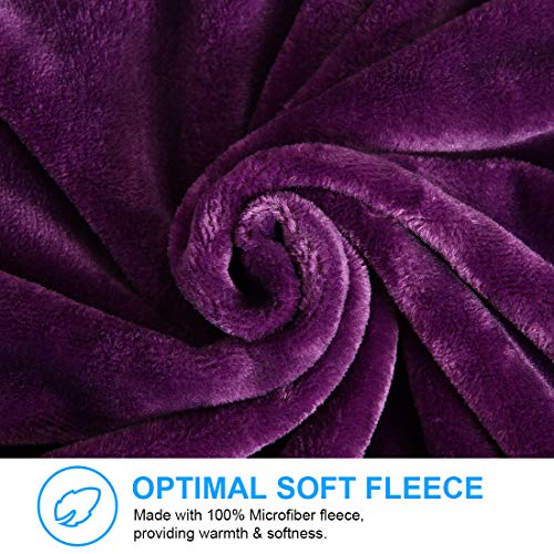 Fleece Blanket Queen King Twin Throw Size Soft Summer Cooling Breathable Luxury Plush Travel Camping Blankets Lightweight For Sofa Couch Bed (Plum, Queen (90" X 90")) #TOP5