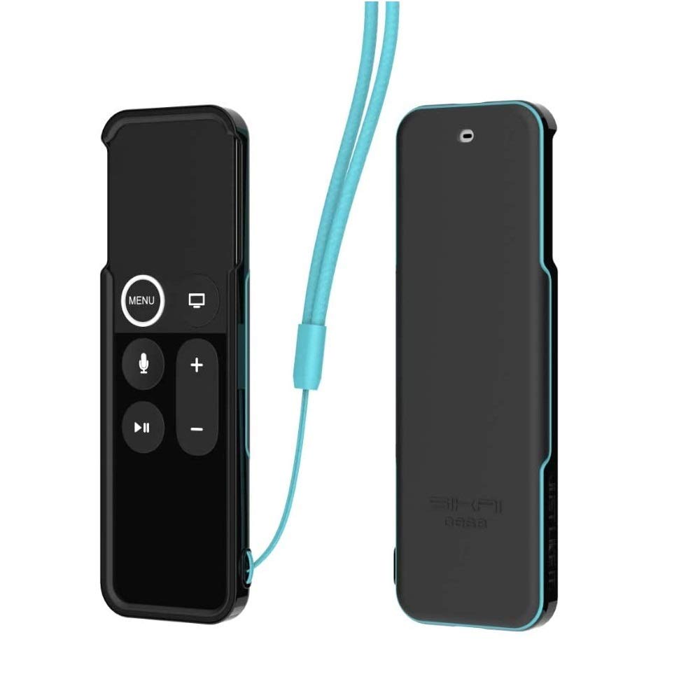 Oboe Sikai Shockproof Protective Case for Apple TV Siri Remote Anti-Slip Soft TPU Cover for Apple TV 4K Remote Anti-Lost with Remote Loop (Black-Glow Blue 2) (B08HQDY7KF) Amazon Price History, Amazon Price Tracker
