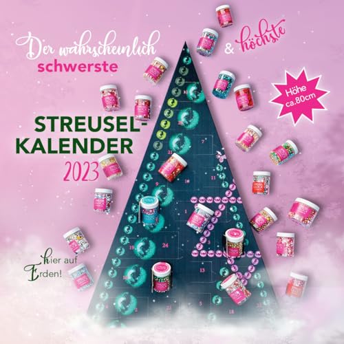 Calendario de Adviento 2021 X-Mas Tree para mujeres, relleno, de STREUSEL GLÜCK con mezclas para hornear, comer y cocinar, relleno, esparcidor de azúcar de Navidad